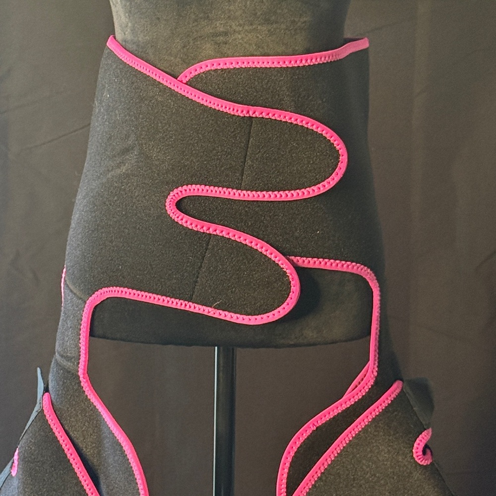 Black Waist Trainer with Pink Trim